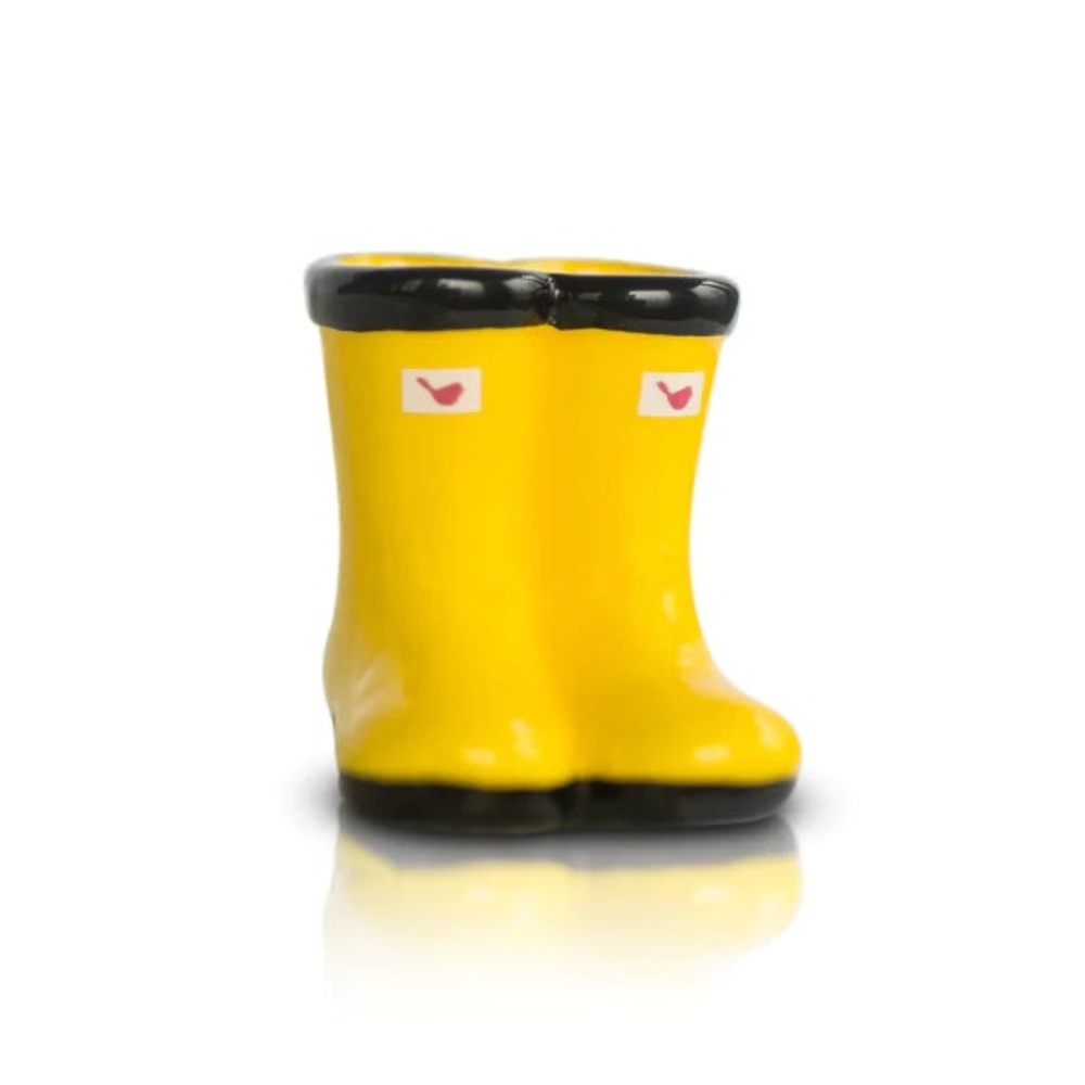 Nora Fleming St Jude Mini A292 -  Jumpin’ Puddles (Yellow) Wellies